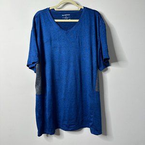 Real Essentials Blue V Neck SS Athletic Top 3XL